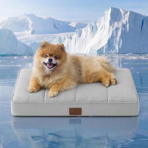 imageBedsure Orthopedic Cooling Dog Bed Large Sized Dog  36x27 Inches Large Comfy Breathable Summer Beds with Removable Washable Cover Cold Flat Egg Crate Foam Pet Mat Suitable for Pet Up to 50 lbsCooling Grey