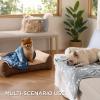 imageBedsure 1 Pack 3 Dog Blankets for Small Dogs Super Soft Puppy Blanket with Fluffy Premium Fleece Flannel Cat Blanket for Crate amp Indoor Portable Throw Pet Blanket Paw BrownGreyCream 23x16 inDog