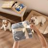 imageBedsure 1 Pack 3 Dog Blankets for Small Dogs Super Soft Puppy Blanket with Fluffy Premium Fleece Flannel Cat Blanket for Crate amp Indoor Portable Throw Pet Blanket Paw BrownGreyCream 23x16 inDog