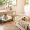 imageBedsure 1 Pack 3 Dog Blankets for Small Dogs Super Soft Puppy Blanket with Fluffy Premium Fleece Flannel Cat Blanket for Crate amp Indoor Portable Throw Pet Blanket Paw BrownGreyCream 23x16 inCat