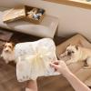 imageBedsure 1 Pack 3 Dog Blankets for Small Dogs Super Soft Puppy Blanket with Fluffy Premium Fleece Flannel Cat Blanket for Crate amp Indoor Portable Throw Pet Blanket Paw BrownGreyCream 23x16 inPaw  Heart