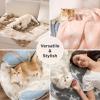 imageBedsure 1 Pack 3 Dog Blankets for Small Dogs Super Soft Puppy Blanket with Fluffy Premium Fleece Flannel Cat Blanket for Crate amp Indoor Portable Throw Pet Blanket Paw BrownGreyCream 23x16 inDog