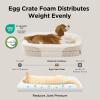 imageBedsure Orthopedic Dog Beds Large Sized Dog  360 Oval Bolster Large Dogs Bed for Senior Dogs with Waterproof Washable Cover Big Comfort Pet Sofa Couch with UltraSoft Fleece Grey 35Beige