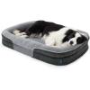 imageBedsure Orthopedic Dog Beds Large Sized Dog  360 Oval Bolster Large Dogs Bed for Senior Dogs with Waterproof Washable Cover Big Comfort Pet Sofa Couch with UltraSoft Fleece Grey 35Charcoal