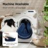 imageBedsure Orthopedic Dog Beds Large Sized Dog  360 Oval Bolster Large Dogs Bed for Senior Dogs with Waterproof Washable Cover Big Comfort Pet Sofa Couch with UltraSoft Fleece Grey 35Navy Blue