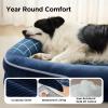 imageBedsure Orthopedic Dog Beds Large Sized Dog  360 Oval Bolster Large Dogs Bed for Senior Dogs with Waterproof Washable Cover Big Comfort Pet Sofa Couch with UltraSoft Fleece Grey 35Navy Blue