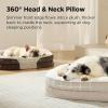 imageBedsure Orthopedic Dog Beds Large Sized Dog  360 Oval Bolster Large Dogs Bed for Senior Dogs with Waterproof Washable Cover Big Comfort Pet Sofa Couch with UltraSoft Fleece Grey 35Walnut