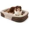 imageBedsure Orthopedic Dog Beds Large Sized Dog  360 Oval Bolster Large Dogs Bed for Senior Dogs with Waterproof Washable Cover Big Comfort Pet Sofa Couch with UltraSoft Fleece Grey 35Walnut