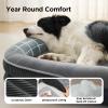 imageBedsure Orthopedic Dog Beds Large Sized Dog  360 Oval Bolster Large Dogs Bed for Senior Dogs with Waterproof Washable Cover Big Comfort Pet Sofa Couch with UltraSoft Fleece Grey 35Charcoal