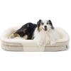 imageBedsure Orthopedic Dog Beds Large Sized Dog  360 Oval Bolster Large Dogs Bed for Senior Dogs with Waterproof Washable Cover Big Comfort Pet Sofa Couch with UltraSoft Fleece Grey 35Beige