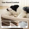 imageBedsure Orthopedic Dog Beds Large Sized Dog  360 Oval Bolster Large Dogs Bed for Senior Dogs with Waterproof Washable Cover Big Comfort Pet Sofa Couch with UltraSoft Fleece Grey 35Walnut