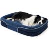 imageBedsure Orthopedic Dog Beds Large Sized Dog  360 Oval Bolster Large Dogs Bed for Senior Dogs with Waterproof Washable Cover Big Comfort Pet Sofa Couch with UltraSoft Fleece Grey 35Navy Blue