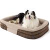 imageBedsure Orthopedic Dog Beds Large Sized Dog  360 Oval Bolster Large Dogs Bed for Senior Dogs with Waterproof Washable Cover Big Comfort Pet Sofa Couch with UltraSoft Fleece Grey 35Walnut