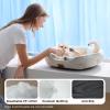 imageBedsure Self Warming Cat Bed  Round Cat Beds for Indoor Cats Washable Pet Bed for Puppy and Kitten with SlipResistant Bottom 20 Inches Self Warming Grey NonElectricArctic Cooling Blue
