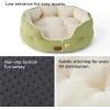 imageBedsure Self Warming Cat Bed  Round Cat Beds for Indoor Cats Washable Pet Bed for Puppy and Kitten with SlipResistant Bottom 20 Inches Self Warming Grey NonElectricPale Bean Green