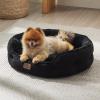 imageBedsure Self Warming Cat Bed  Round Cat Beds for Indoor Cats Washable Pet Bed for Puppy and Kitten with SlipResistant Bottom 20 Inches Self Warming Grey NonElectricBlack