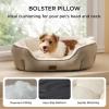 imageBedsure Self Warming Cat Bed  Round Cat Beds for Indoor Cats Washable Pet Bed for Puppy and Kitten with SlipResistant Bottom 20 Inches Self Warming Grey NonElectricCamel