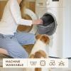 imageBedsure Self Warming Cat Bed  Round Cat Beds for Indoor Cats Washable Pet Bed for Puppy and Kitten with SlipResistant Bottom 20 Inches Self Warming Grey NonElectricSelf Warming Grey