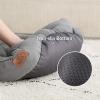 imageBedsure Self Warming Cat Bed  Round Cat Beds for Indoor Cats Washable Pet Bed for Puppy and Kitten with SlipResistant Bottom 20 Inches Self Warming Grey NonElectricGrey