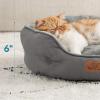 imageBedsure Self Warming Cat Bed  Round Cat Beds for Indoor Cats Washable Pet Bed for Puppy and Kitten with SlipResistant Bottom 20 Inches Self Warming Grey NonElectricGrey