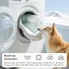 imageBedsure Self Warming Cat Bed  Round Cat Beds for Indoor Cats Washable Pet Bed for Puppy and Kitten with SlipResistant Bottom 20 Inches Self Warming Grey NonElectricArctic Cooling Blue