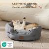 imageBedsure Self Warming Cat Bed  Round Cat Beds for Indoor Cats Washable Pet Bed for Puppy and Kitten with SlipResistant Bottom 20 Inches Self Warming Grey NonElectricSelf Warming Grey