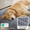 imageBedsure XL Washable Dog Bed for Crate Soft Fluffy Bubble Fleece Pet Bed Mat for Deep Sleep NonSlip Machine Washable Kennel Sleeping Pad for Extra Large Dogs for CrateFloorCar 41x27x35BeigeGrey