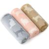 imageBedsure 1 Pack 3 Dog Blankets for Small Dogs Super Soft Puppy Blanket with Fluffy Premium Fleece Flannel Cat Blanket for Crate amp Indoor Portable Throw Pet Blanket Paw BrownGreyCream 23x16 inCat