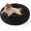 image:imageBedsure Calming Donut Cat Bed  Fluffy Plush Round Pet Bed for Kitten amp Puppy Washable AntiAnxiety Soft Comfy Cuddler 20x20 Inches Brown Basic VersionBlack
