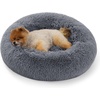 image:imageBedsure Calming Donut Cat Bed  Fluffy Plush Round Pet Bed for Kitten amp Puppy Washable AntiAnxiety Soft Comfy Cuddler 20x20 Inches Brown Basic VersionGrey