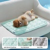 image:imageBedsure Cooling Mat for Large Dogs QMaxgt05 Thin Breathable Cold Crate Pad for Pet Portable Washable Kennel Bed for Summer Active Dog with Chill Cool Soothing Fabric to Rapid Cooling 35x23 GreenLight Green