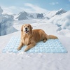image:imageBedsure Cooling Mat for Large Dogs QMaxgt05 Thin Breathable Cold Crate Pad for Pet Portable Washable Kennel Bed for Summer Active Dog with Chill Cool Soothing Fabric to Rapid Cooling 35x23 GreenBaby Blue