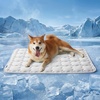 image:imageBedsure Cooling Mat for Large Dogs QMaxgt05 Thin Breathable Cold Crate Pad for Pet Portable Washable Kennel Bed for Summer Active Dog with Chill Cool Soothing Fabric to Rapid Cooling 35x23 GreenPearl Grey