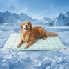 image:imageBedsure Cooling Mat for Large Dogs QMaxgt05 Thin Breathable Cold Crate Pad for Pet Portable Washable Kennel Bed for Summer Active Dog with Chill Cool Soothing Fabric to Rapid Cooling 35x23 GreenLight Green