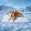 image:imageBedsure Cooling Mat for Large Dogs QMaxgt05 Thin Breathable Cold Crate Pad for Pet Portable Washable Kennel Bed for Summer Active Dog with Chill Cool Soothing Fabric to Rapid Cooling 35x23 GreenBaby Blue