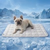 image:imageBedsure Cooling Mat for Large Dogs QMaxgt05 Thin Breathable Cold Crate Pad for Pet Portable Washable Kennel Bed for Summer Active Dog with Chill Cool Soothing Fabric to Rapid Cooling 35x23 GreenPearl Grey
