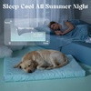 image:imageLE SURE Cooling Dog Beds Large Sized Dog QMaxgt05 Cooling Mat with Removable Washable Cover Breathable Orthopedic Egg Crate Foam NonSlip Summer Pad for ActiveSeniorLongHaired Pets 35x22 InchCooling Blue