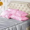 image:imageBedsure Satin Pillowcases Similar to Silk Pillow Cases Queen Size Set of 2 Pure White Cooling Pillow Case for Sleeping Women with Envelope Closure Gifts for Women Men 20x30 Inches 2pcs04  Pink