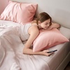 image:imageBedsure Satin Pillowcases Similar to Silk Pillow Cases Queen Size Set of 2 Pure White Cooling Pillow Case for Sleeping Women with Envelope Closure Gifts for Women Men 20x30 Inches 2pcs17  Peach Pink
