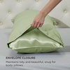 image:imageBedsure Satin Pillowcases Similar to Silk Pillow Cases Queen Size Set of 2 Pure White Cooling Pillow Case for Sleeping Women with Envelope Closure Gifts for Women Men 20x30 Inches 2pcs21  Sage Green