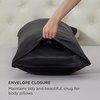 image:imageBedsure Satin Pillowcases Similar to Silk Pillow Cases Queen Size Set of 2 Pure White Cooling Pillow Case for Sleeping Women with Envelope Closure Gifts for Women Men 20x30 Inches 2pcs06  Black