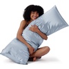 image:imageBedsure Satin Pillowcases Similar to Silk Pillow Cases Queen Size Set of 2 Pure White Cooling Pillow Case for Sleeping Women with Envelope Closure Gifts for Women Men 20x30 Inches 2pcs23  Stone Blue