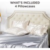 image:imageBedsure Satin Pillowcases Similar to Silk Pillow Cases Queen Size Set of 2 Pure White Cooling Pillow Case for Sleeping Women with Envelope Closure Gifts for Women Men 20x30 Inches 2pcs03  Beige