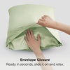 image:imageBedsure Satin Pillowcases Similar to Silk Pillow Cases Queen Size Set of 2 Pure White Cooling Pillow Case for Sleeping Women with Envelope Closure Gifts for Women Men 20x30 Inches 2pcs21  Sage Green