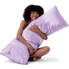 image:imageBedsure Satin Pillowcases Similar to Silk Pillow Cases Queen Size Set of 2 Pure White Cooling Pillow Case for Sleeping Women with Envelope Closure Gifts for Women Men 20x30 Inches 2pcs18  Lavender