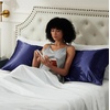 image:imageBedsure Satin Pillowcases Similar to Silk Pillow Cases Queen Size Set of 2 Pure White Cooling Pillow Case for Sleeping Women with Envelope Closure Gifts for Women Men 20x30 Inches 2pcs08  Navy