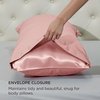 image:imageBedsure Satin Pillowcases Similar to Silk Pillow Cases Queen Size Set of 2 Pure White Cooling Pillow Case for Sleeping Women with Envelope Closure Gifts for Women Men 20x30 Inches 2pcs17  Peach Pink