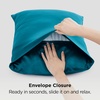 image:imageBedsure Satin Pillowcases Similar to Silk Pillow Cases Queen Size Set of 2 Pure White Cooling Pillow Case for Sleeping Women with Envelope Closure Gifts for Women Men 20x30 Inches 2pcs14  Teal
