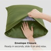 image:imageBedsure Satin Pillowcases Similar to Silk Pillow Cases Queen Size Set of 2 Pure White Cooling Pillow Case for Sleeping Women with Envelope Closure Gifts for Women Men 20x30 Inches 2pcs20  Moss