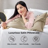 image:imageBedsure Satin Pillowcases Similar to Silk Pillow Cases Queen Size Set of 2 Pure White Cooling Pillow Case for Sleeping Women with Envelope Closure Gifts for Women Men 20x30 Inches 2pcs16  Khaki